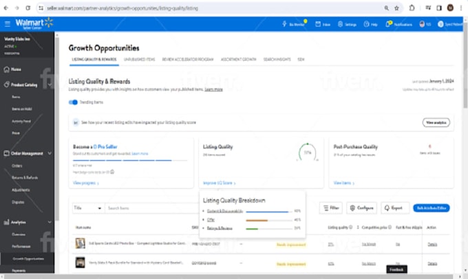 create or fix your product listing and variations on amazon and walmart
