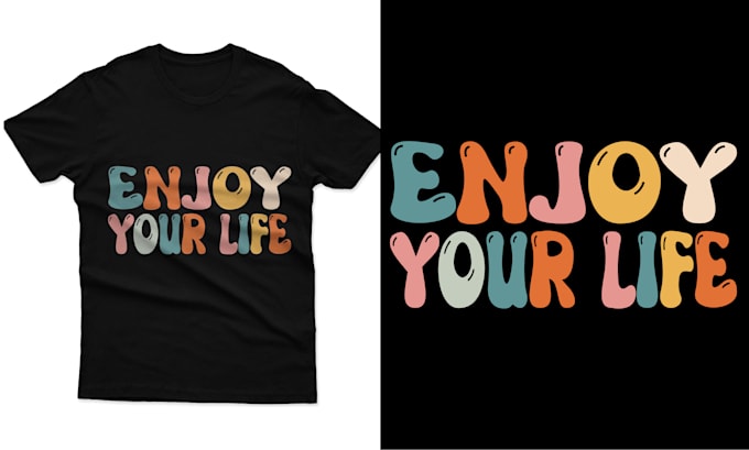 create retro wavy groovy typography t shirt design