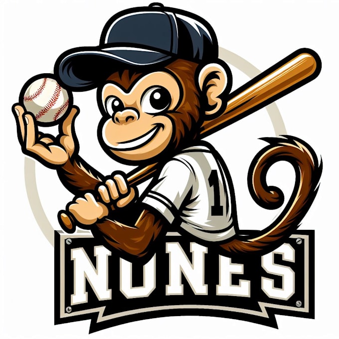 make a luxurious mascot cartoon monkey logo design