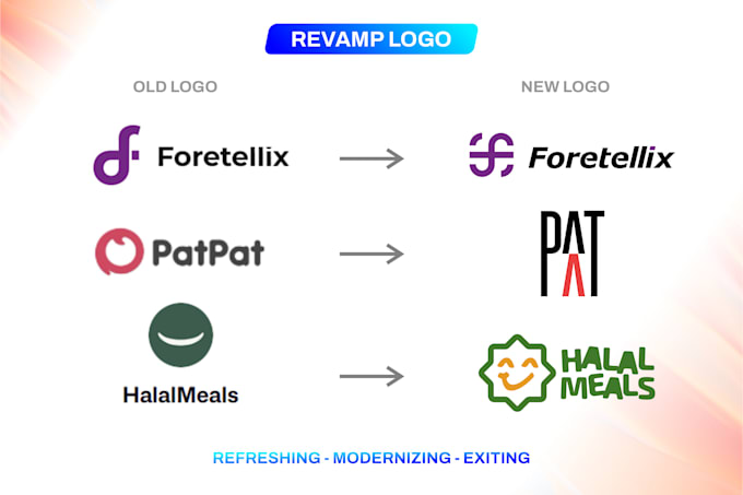 redesign, revamp, retrace or modify for your current logo