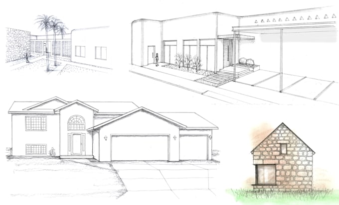 create a hand drawn house or building sketch from your photo
