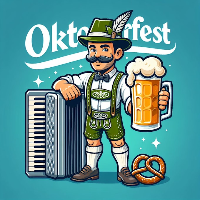 make oktoberfest beer mascot logo design for you