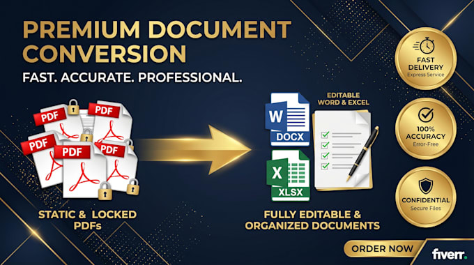 expert file conversion services, PDF to word, excel, powerpoint, and more