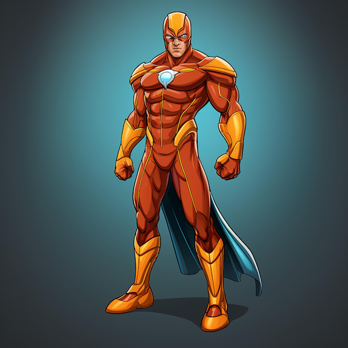 draw unique superhero cartoon comic character
