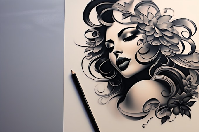 custom an abstract black tattoo design