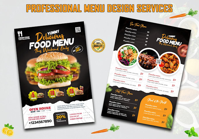 design modern restaurant menu design