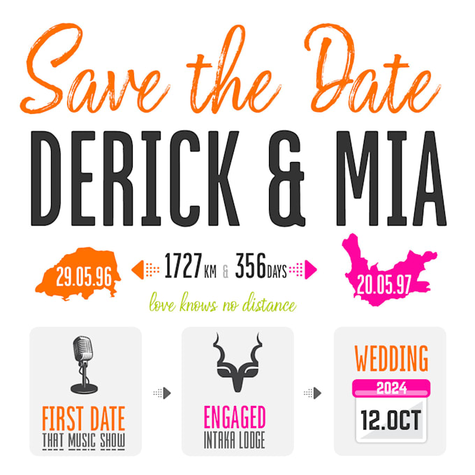 design an infographic type save the date for your wedding