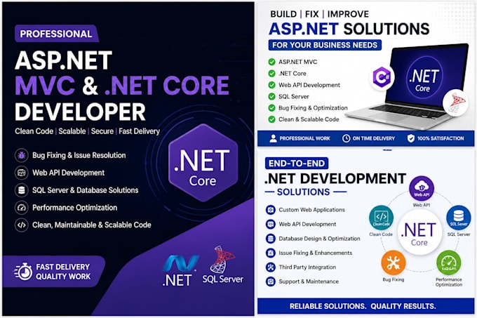 fix bugs in asp net mvc dot net core and sql server