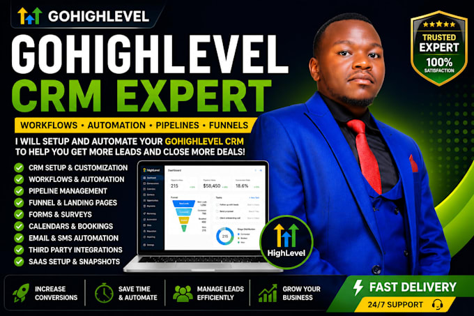 setup gohighlevel CRM workflows automation pipelines and funnels