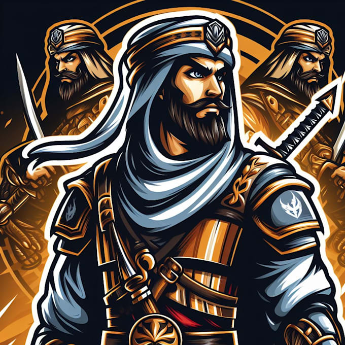 design creative arabian warriors esport logo for you in just 1 day