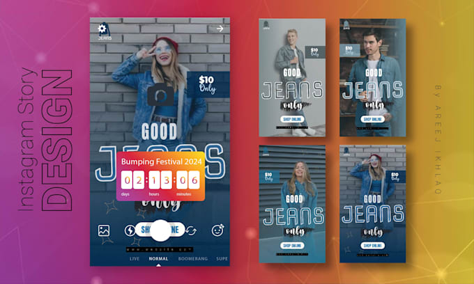 design custom and professional instagram ad posts, and story