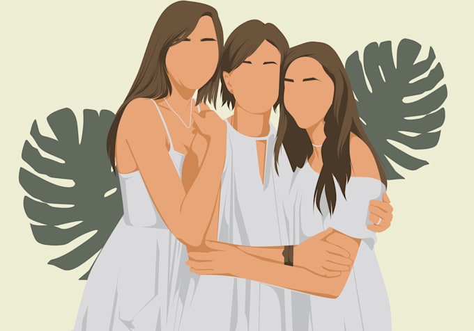draw flat minimalist vector illustration from photo
