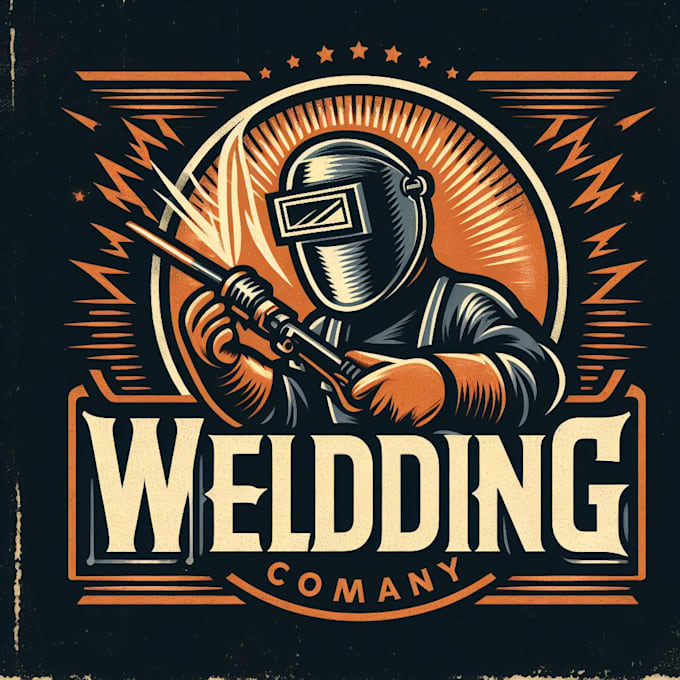 design retro vintage welding logo with express delivery
