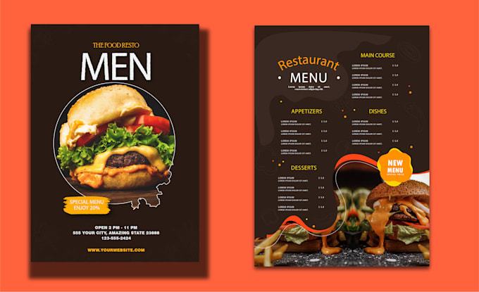 do professional restaurant menu design, menu or digital menu