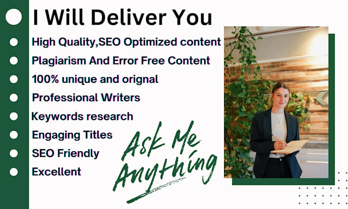 be your content writer for SEO friendly content on fiverr