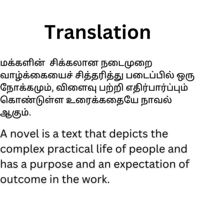 Translate tamil to english and vice versa by Djay_creations Fiverr