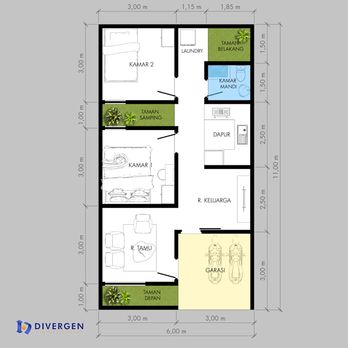 Drawing a house plan by Arifferip | Fiverr