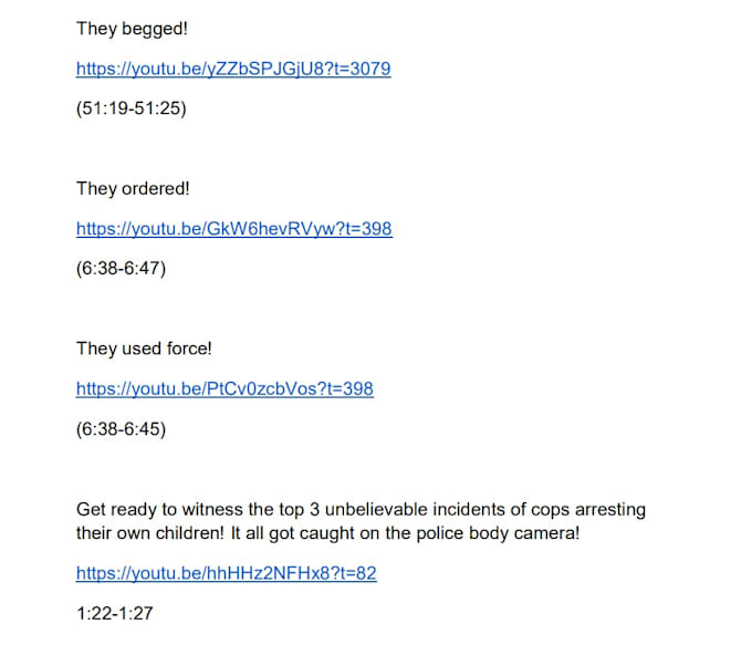 create police bodycam footage script like dr insanity