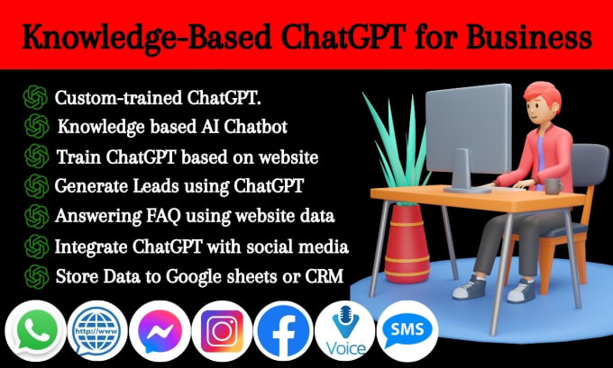 create knowledge based ai chatbot for website and social media