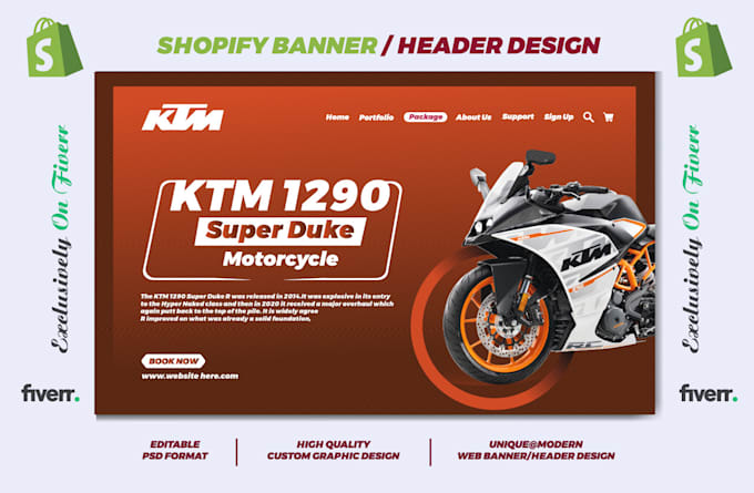 design a website banner, slider, hero image, shopify banner,