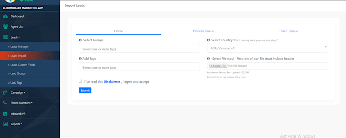 create voice broadcast application using signalwire API