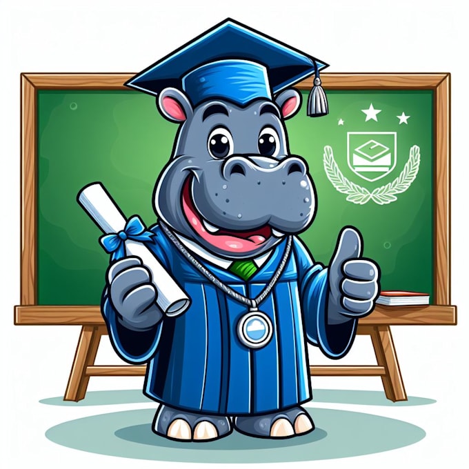 make different hippopotamus mascot logo for your company