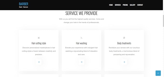 create barbershop website for your business in html css and js