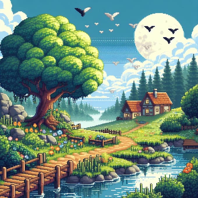 create landscape pixel art for you