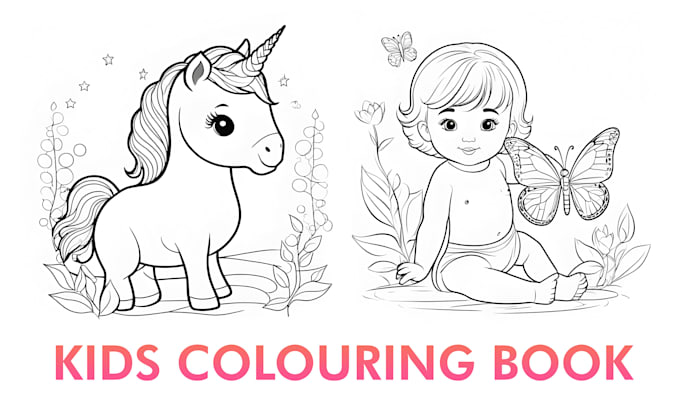 design and draw children colouring book illustrations