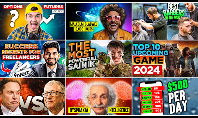 Design eye catchy amazing youtube thumbnail within 3 hours by Mrshahin ...
