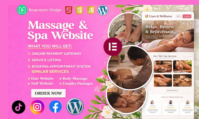 design medical spa massage beauty salon website