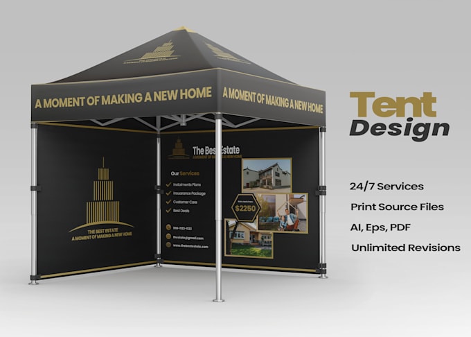 design tradeshow tent canopy, banner flag and table cover