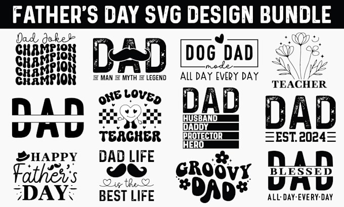 do unique retro father s day svg cut file design bundle for etsy and others