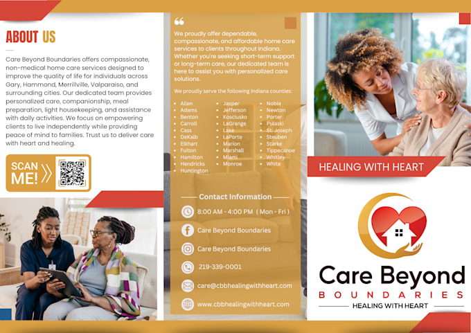 design flyer and brochure for home care business