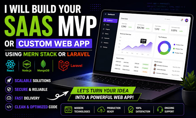 build your saas mvp or custom web app using mern stack or PHP laravel