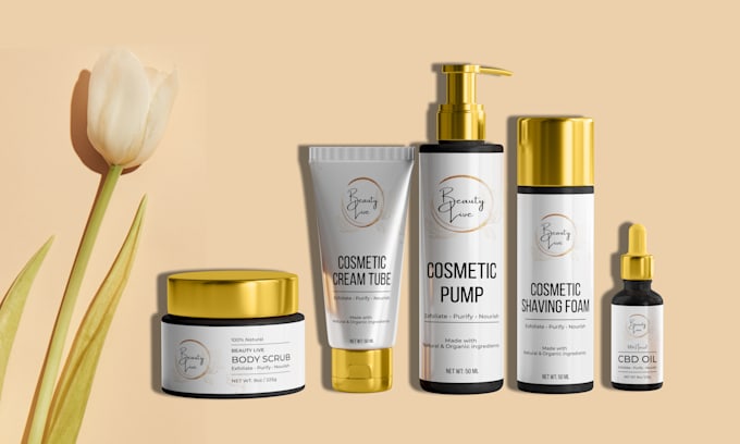 do product label design, cosmetic label and supplement label