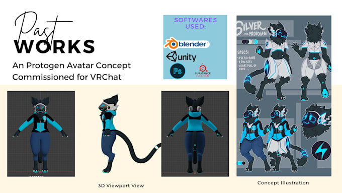 create furry avatars for vrchat or vtubing with fbt and nsfw