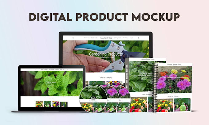 create 3d product mockup and online course, ecover bundle book mockup
