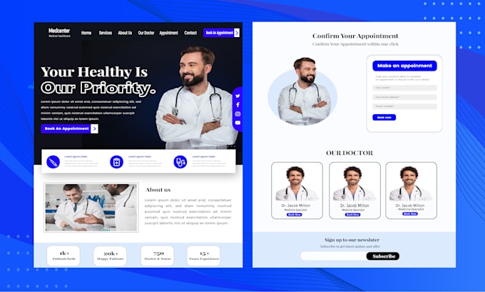 do medical website, healthcare website, dentist or dental clinic website design