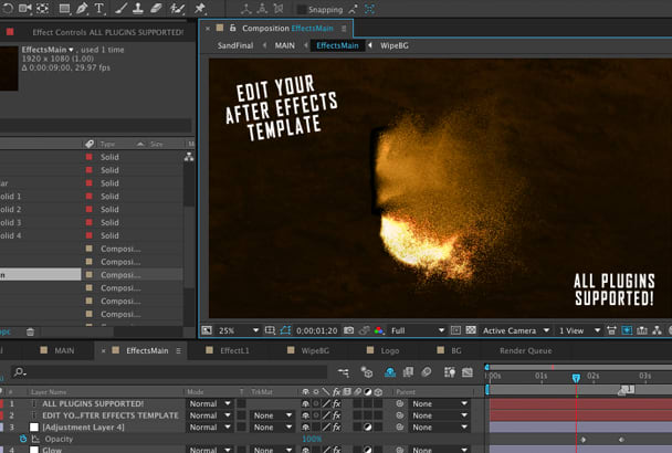 Edit your after effects template by Gloome Fiverr