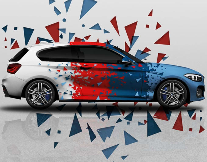 Design a custom car wrap van wrap boat wrap and yacht wrap for you by