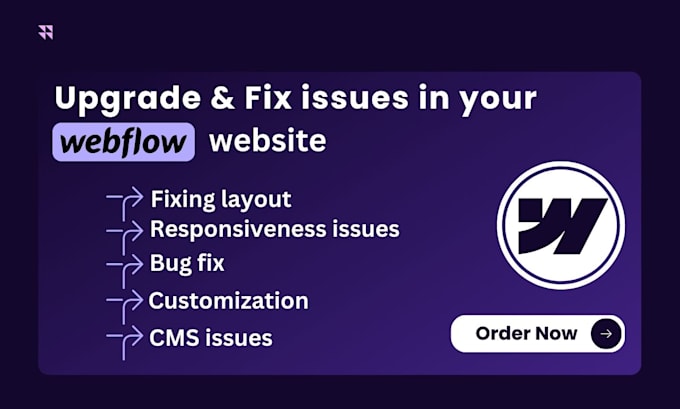 fix webflow website issues, bugs, updates, customization, responsive solutions