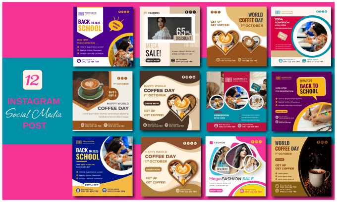 do attractive instagram post social media banner ads design