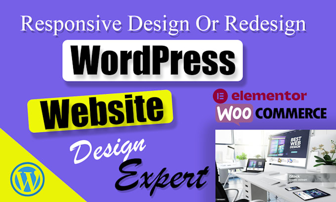 build, rebuild, redesign wordpress website design or wordpress elementor