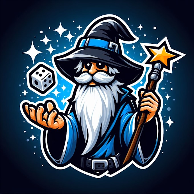creative wizard gaming mascot logo design for your business