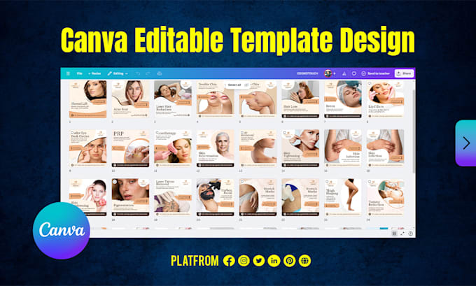 create editable canva graphic design for print and web media