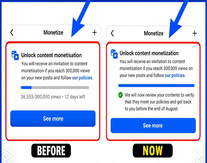complete your facebook page monetize requirements