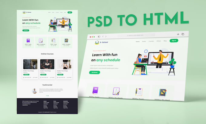 Convert figma to html, psd to html, xd to html and bootstrap website by ...