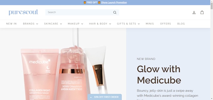 design cosmetic store blush mascara shopify store makeup microneedling website
