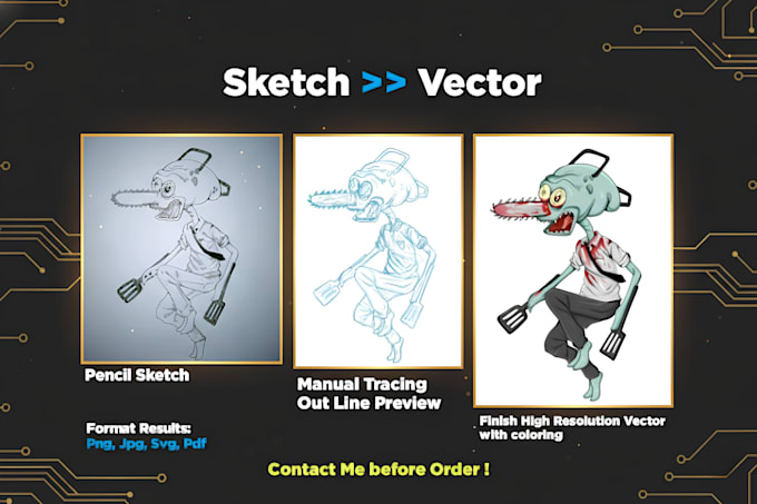 convert your logo or sketch into clean professional vector